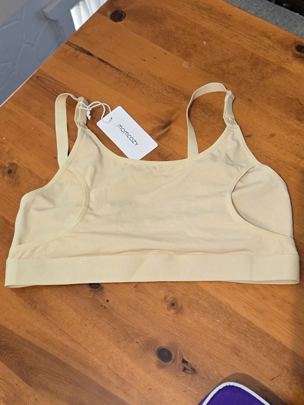 NWT Momcozy Hands-Free Pumping & Nursing Bra Nude Tan Color Size Large
